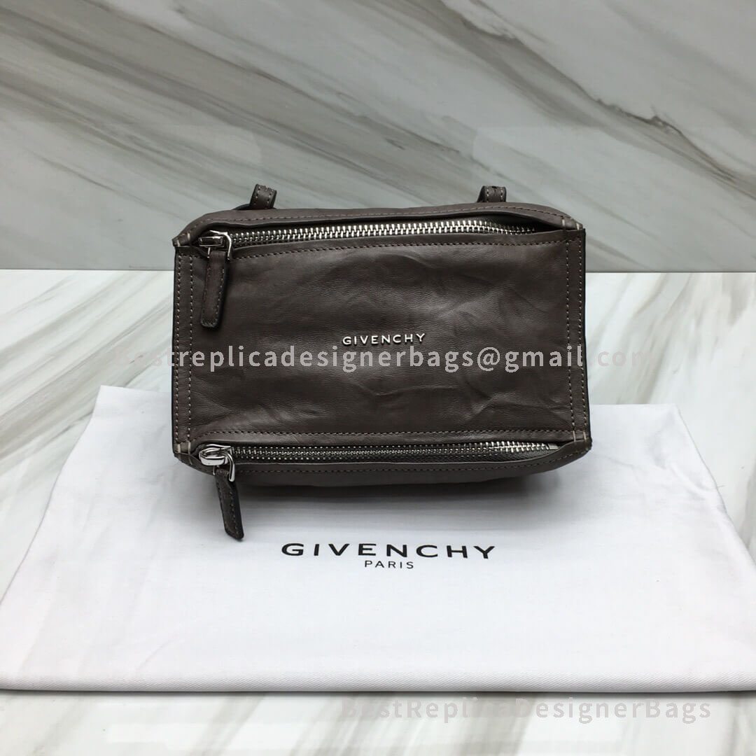Givenchy Micro Pandora Bag In Aged Leather Brown SHW 2-28610